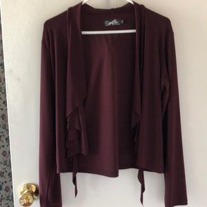 Bugandy long sleeve short jacket